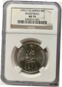 1995-S IsbN 50C oXPbg{[ NGC MS701995-S Olympics 50C Basketball NGC MS70