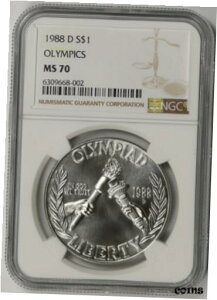 1988-D \EIsbN _Vo[LOh $1 MS 70 NGC1988-D Seoul Olympics Modern Silver Commemorative Dollar $1 MS 70 NGC