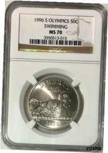 1996 S IsbNjLOn[t_[ NGC MS 70 gbv 100 _ RC1996 S Olympic Swimming Commemorative Half Dollar NGC MS 70 Top 100 Modern Coin