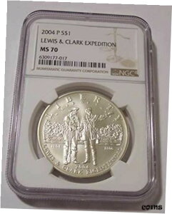 2004 P CX & N[NLOVo[ _[ MS70 NGC2004 P Lewis & Clark Expedition Commemorative Silver Dollar MS70 NGC