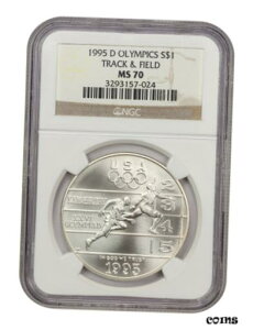 1995-D IsbN㋣Z $1 NGC MS70 - LOh1995-D Olympic Track & Field $1 NGC MS70 - Modern Commemorative Silver Dollar
