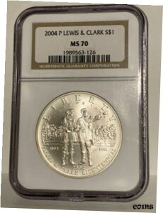 2004-P NGC MS70 CXN[NʐMVo[h2004-P NGC MS70 LEWIS & CLARK COMM. SILVER DOLLAR