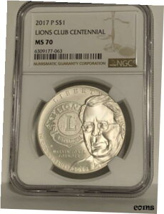 2017 P - CIYNun 100 NLO - NGC MS 702017 P - Lions Club Centennial Commemorative Silver Dollar - NGC MS 70