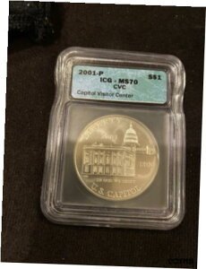 2001-P čccrW^[ Z^[LO BU Vo[ _[ - ICG MS702001-P US Capitol Visitor Center Commemorative BU Silver Dollar - ICG MS70