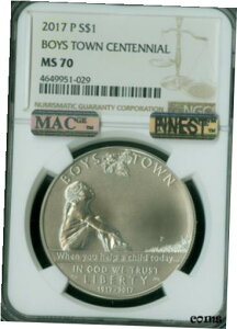 2017-P BOYS TOWN Vo[ h NGC MAC MS 70 V[Yōł󏭂 MAC X|bgXB2017-P BOYS TOWN SILVER DOLLAR NGC MAC MS 70 RAREST IN SERIES MAC SPOTLESS .