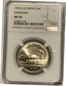 1996-S NGC MS70 IsbNjLOn[t_[RC1996-S NGC MS70 Olympics Swimming Commemorative Half Dollar Coin
