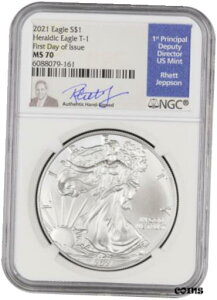 2021 Vo[ C[O rWlX XgCN ^Cv 1 NGC MS70 FDOI WFv\x2021 Silver Eagle Business Strike Type 1 NGC MS70 FDOI Jeppson Signature Label