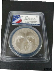 2013 W 5 R}[VAAC[n[ vtB[ RNV h PCGS MS702013 W 5 Star Generals Marshall, Eisenhower Profile Collection Dollar PCGS MS70