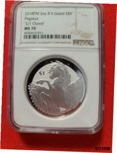 2018PM 2 IX puyKTXv$1 Vo[ RC NGC MS 70 G[ 2/12018PM 2 OZ BRITISH VIRGIN ISLAND "PEGASUS"$1 SILVER COIN NGC MS 70 ERROR 2/1