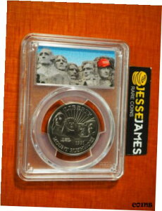 1991 D 50C }Eg VA h PCGS MS70 hih gv }K [x1991 D 50C MOUNT RUSHMORE HALF DOLLAR PCGS MS70 DONALD TRUMP MAGA LABEL