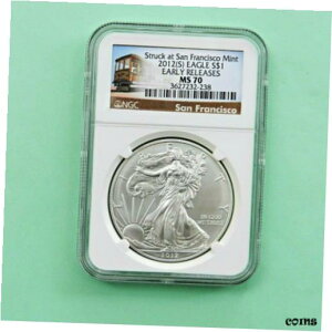 2012-S $1 Vo[ C[OATtVXRǂŏPANGC [X MS-702012-S $1 Silver Eagle, Struck at San Francisco Mint, NGC Early Releases MS-70