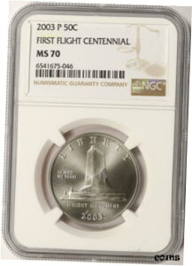 2003-P 50c s 100 NLOn[t_[ NGC MS702003-P 50c First Flight Centennial Commemorative Half Dollar NGC MS70