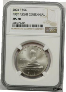 2003-P s 50C NGC MS 70 _LOn[t_[2003-P First Flight 50C NGC MS 70 Modern Commemorative Half Dollar