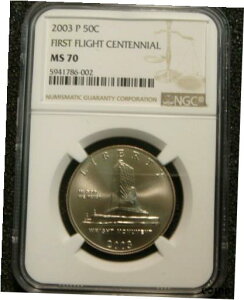 2003-P sLO n[t_[ NGC MS70 p[tFNg BU 2003-P First Flight Commemorative Half Dollar NGC MS70 Perfect BU Uncirculated