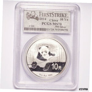 2014  10 Yn p_ Vo[ t@[Xg XgCN PCGS MS702014 China 10 Yn Panda Silver First Strike PCGS MS70