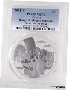 2021-P co }[W & }M[ Vv\ 1IX Vo[ FDI - PCGS MS702021-P Tuvalu Marge & Maggie Simpson 1oz Silver FDI - PCGS MS70