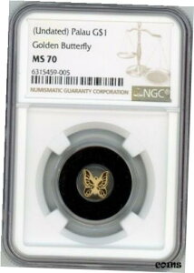 CIT S[f o^tC RC pI 1/2 O S[h $1 NGC MS70 POP 10 ̂CIT Golden Butterfly Coin Palau 1/2 gram Gold $1 NGC MS70 POP 10 ONLY