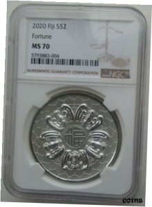 NGC MS70 tBW[ 2020 N 5 ̏j tH[` Vo[ RC 1IX COANGC MS70 Fiji 2020 Auspicious Matter Five Blessings Fortune Silver Coin 1oz COA