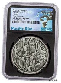 【極美品/品質保証書付】 アンティークコイン コイン 金貨 銀貨 [送料無料] 2021 P Tuvalu Gods of Olympus Hades 1 oz Silver Antiqued $1 Coin NGC MS70 FR BC