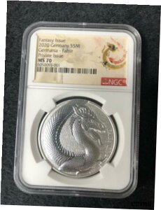 NGC MS70 2020 hCc Q}jA r[Xg V[Y t@tj[ 1IX Vo[ RC COA hSNGC MS70 2020 Germany Germania Beasts Series Fafnir 1oz Silver Coin COA Dragon