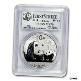 【極美品/品質保証書付】 アンティークコイン コイン 金貨 銀貨 [送料無料] 2011 China 1 oz Silver Panda MS-70 PCGS (First Strike) - SKU #66366