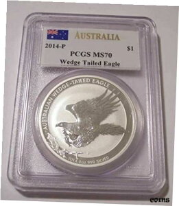 I[XgA 2014 P 1 IX Vo[ _[ IiKV MS70 PCGS Mercanti Australia 2014 P 1 oz Silver Dollar Wedge-Tailed Eagle MS70 PCGS Mercanti Signed