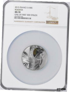 2015 tX Vo[ 100 [ [X^[ NGC MS-702015 France Silver 100 Euro Rooster NGC MS-70