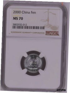 2000 tFRC NGC MS70 ōAfGłB 1Zg2000 China Fen Coin NGC MS70 Top Grade Rare Nice. 1 Cent