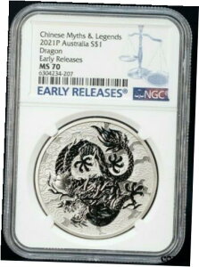 2021 P I[XgA hS - ̐_bƓ` [X NGC MS702021 P Australia Dragon - Chinese Myths & Legends Early Release NGC MS70