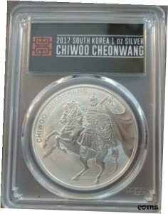 2017 ؍ 1 IX .999 Vo[ Chiwoo Cheonwang t@[Xg XgCN PCGS MS70 1 NC2017 South Korea 1 Oz .999 Silver Chiwoo Cheonwang First Strike PCGS MS70 1 Clay