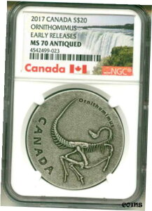 2017 S$20 Ji_ ÑJi_ Ijg~X ER NGC MS70 AeB[N {bNX & COA OGP2017 S$20 Canada Ancient Canada Ornithomimus ER NGC MS70 Antiqued Box & COA OGP
