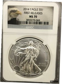 【極美品/品質保証書付】 アンティークコイン コイン 金貨 銀貨 [送料無料] 2014 $1.00 Dollar .999 Fine Silver Eagle First Releases MS70 NGC