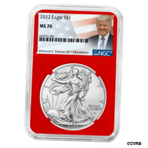 2022 $1 AJ Vo[ C[O NGC MS70 gv x bh RA2022 $1 American Silver Eagle NGC MS70 Trump Label Red Core