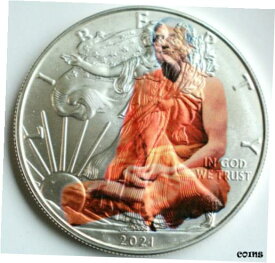 【極美品/品質保証書付】 アンティークコイン コイン 金貨 銀貨 [送料無料] Trump is Budha American Silver Eagle 1oz .999 Limited Edition Silver Dollar Coin