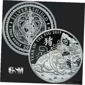 2019 1IX C[ Iu U sbO v[t V1 gv Vo[ V[h .999 t@C2019 1oz YEAR OF THE PIG PROOF V1 TRUMP SILVER SHIELD .999 FINE