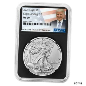 2021 $1 ^Cv 2 AJ Vo[ C[O NGC MS70 gv x g RA2021 $1 Type 2 American Silver Eagle NGC MS70 Trump Label Retro Core
