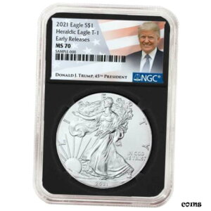 2021 $1 ^Cv 1 AJ Vo[ C[O NGC MS70 ER gv x g RA2021 $1 Type 1 American Silver Eagle NGC MS70 ER Trump Label Retro Core