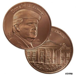 hihEJEgv45哝 - zCgnEXERB 1IX  USA BU EhDonald J Trump 45th President - The White House Commem. 1 oz Copper USA BU Round
