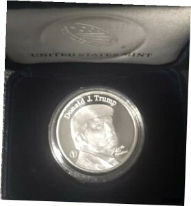 DTC1 - v[tCN 1 IX Vo[ 哝̃gv RC JvZ fBXvCP[XtDTC1 - ProofLike 1 Oz Silver President Trump Coin in Capsule W/ Display Case