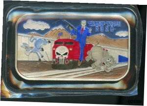 A gv gC 2020 Gi bJ[ ~g 1OZ .999 t@C Vo[ o[ 61/100Rare Trump Train 2020 Enameled Locker Mint 1OZ .999 Fine silver Bar 61/100