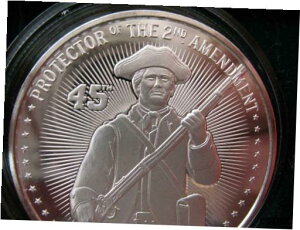 1-OZ.999 hih J gv veN^[ C 2  Vo[ RC LE # I GbW + S[h1-OZ.999 DONALD J TRUMP PROTECTOR OF 2ND AMENDMENT SILVER COIN LE # ON EDGE+GOLD