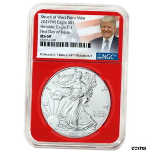 2021 (W) $1 ^Cv 1 AJ Vo[ C[O NGC MS69 FDI gv x bh RA2021 (W) $1 Type 1 American Silver Eagle NGC MS69 FDI Trump Label Red Core