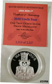 【極美品/品質保証書付】 アンティークコイン コイン 金貨 銀貨 [送料無料] 1oz 2020 SSG Silver Shield Proof Uncle Fear Coin #7 of the USSA 2020 Series