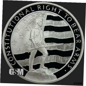 【極美品/品質保証書付】 アンティークコイン コイン 金貨 銀貨 [送料無料] Second Amendment - The Right To Bear Arms 1 oz .999 Silver USA Made BU Round