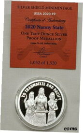 【極美品/品質保証書付】 アンティークコイン コイン 金貨 銀貨 [送料無料] 1oz 2020 Silver Shield Proof Nanny State Round Coin #9 USSA 2020 To Traumatize
