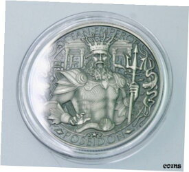 【極美品/品質保証書付】 アンティークコイン コイン 金貨 銀貨 [送料無料] Poseidon ocean emperor 1 oz .999 Silver Coin lost city of Atlantis Antiqued-BU