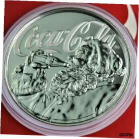 【極美品/品質保証書付】 アンティークコイン コイン 金貨 銀貨 [送料無料] RARE 2019 COCA COLA Santa Claus Christmas Proof 1 oz .999 silver coin in TEP