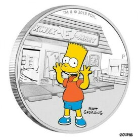 【極美品/品質保証書付】 アンティークコイン コイン 金貨 銀貨 [送料無料] 1 oz silver Proof Bart Simpson Tuvalu .9999 Pure 2019 Simpsons! Homer Marge lisa
