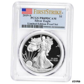 【極美品/品質保証書付】 アンティークコイン コイン 金貨 銀貨 [送料無料] 2019-S Limited Edition Proof Set $1 American Silver Eagle PCGS PR69DCAM FS Flag
