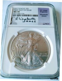 【極美品/品質保証書付】 アンティークコイン コイン 金貨 銀貨 [送料無料] 2017 1$ Silver Eagle NGC MS70 FDOI Elizabeth Jones (Purple Label)